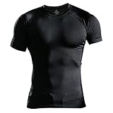 Herren Fest Kompression Grundschicht Kurzarm T-Shirt Bodybuilding Tops Polyester...
