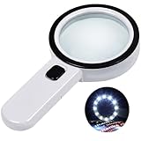 Lupe mit 12 Led Licht - 30-fache Handlupe Leselupe, Hohe Klarheit &...