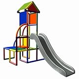 move and stic Toni Spielturm/Spielhaus Kletterturm mit Rutsche für Kleinkinder...