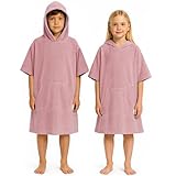 CalmyBEACH Leicht Frottee Badeponcho Kinder - Mädchen Jungen Baumwolle Poncho...