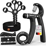 FUNFLEX Handtrainer Fingertrainer, Verstellbares Griffkraft Trainer Set...