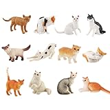 Osuter Katzenfigur, 12 Stück Schleich Katze,Spielzeug Katzenfiguren,Niedliche...
