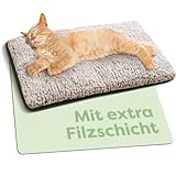 Knupis Selbstheizende Decke für Hunde & Katzen Braun 60x45cm - Weich &...