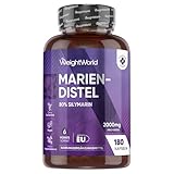 Mariendistel Kapseln - 2000mg Mariendistel Pulver - Mit 80% Silymarin Extrakt -...