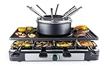 GOURMETmaxx 2-in-1 Raclette mit Fondue | Raclette Set 8 Personen – ideal als...