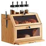 YOUDENOVA Brotkasten Bambus Eco Brotbox Brotkorb mit Schneidebrett...