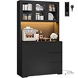 FirFurd Küchenschrank Buffetschrank mit LED Sideboard für Küche mit...