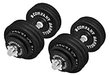 Guss Kurzhantel-Set 80Kg (2 x Kurzhantelstange 45cm, 4x1,25, 4x2,5 und 12x5Kg...