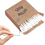AOEVUIR 100 Pcs Bambus Wattestäbchen 100% Plastikfrei Biologisch abbaubar...