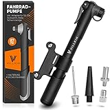 Villkin Fahrradpumpe 87 PSI für alle Ventile – Inkl. Adaptern für (SV)...