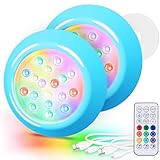 LyLmLe Magnetische LED Poollicht für Aufstellpools,15cm RGBW Unterwasser Led...