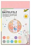 Folia 520495 - Bastelfilz Pastell, Feine Wollqualität, 10 Blatt, 150 G/qm, 20 X...