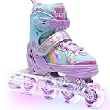OLYSPM Inliner Kinder für Mädchen und Jungen,Regenbogen-Design,Rollschuhe...