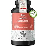 NATURE LOVE® Bio Maca Kapseln (schwarz) - 3000 mg je Tagesdosis - 180 Kapseln -...