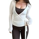 Geagodelia Damen Wickeloberteil Wickelshirt für Ballett Yoga Pilates Elegante...