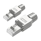 VCELINK RJ45 Stecker Werkzeuglos für Verlegekabel Cat7 Cat6A Netzwerkstecker...