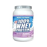 Body Attack 100% Whey Protein - Blueberry Cheesecake - 900 g - Made in Germany -...