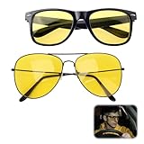 2 Stück Fahrbrille Nachtsichtbrille Autofahren für Herren Damen...
