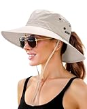 FURTALK Sonnenhut für Damen UPF 50+ Faltbare breite Krempe UV-Schutz...