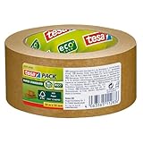 tesa tesapack Papier Standard - Umweltschonendes Paketband aus Papier, 56%...