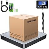 RAOYAN Paketwaage, 200kg/10g Hochpräzise Digitale Plattformwaage mit Halte/Tara...