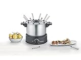 SEVERIN 2470 Fondue 1500W 8 Fonduegabeln Edelstahl (gebürstet), Schwarz