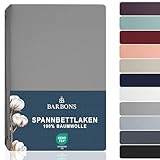 BARBONS Spannbettlaken 140x200cm - 100% Baumwolle Spannbetttuch Oeko-TEX...