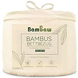 Bambaw – Bettbezug 155x220 cm - 100% Bambus - Deckenbezug Allergiker - weicher...