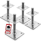 BigDean 4 Stück Pfostenträger höhenverstellbar Höhe 30– 150mm – verzinkt...