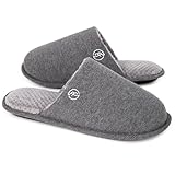 EverFoams Herren Klassische Memory Foam Hausschuhe, Atmungsaktive Frottee...