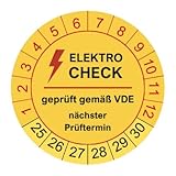 50 Prüfplaketten Elektrocheck 2024 - ø 30mm - 2025-2030 - nachhaltig - gelb -...