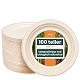 HAAGO Zuckerrohr Bagasse Einwegteller für Geburtstage, Hochzeiten, Partys -...