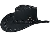 Alsino Premium Cowboyhut in schwarz für Erwachsene Damen Herren - Cowboy...