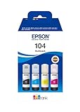 Epson C13T00P640 Tinte (4) Cyan, Magenta, Gelb, Schwarz 65 ml Flasche, EcoTank...
