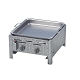 BSR-Grillen Profi Gasgrill 2-flammig mit Stahl-Pfanne | Gasbräter |...