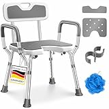 KESSER® Duschhocker mit Lehne für Senioren & Schwangere Duschsitz | Badhocker...