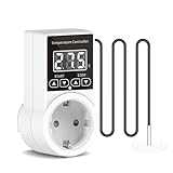 Thermostat Steckdosen Digitaler Temperaturregler 230V, Heizung Kühlen...