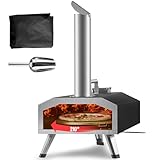 VEVOR Tragbarer Pizzaofen Outdoor 304,8 mm, Gas Holzpellets Holzkohle Pizzaofen,...