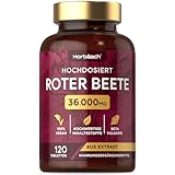 Rote Beete Tabletten Hochdosiert 36.000mg | 120 Vegane Stück | Beete Superfood...