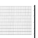 Doppelstabmattenzaun inkl. Pfosten zum Einbetonieren (Höhe: 183 cm, Länge: 2...