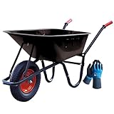 DIVID® Schubkarre 250Kg | 100Liter | Luftreifen mit Stahlfelgen | Schiebkarre |...