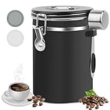 LWMTT Luftdichter Kaffeebehälter aus Edelstahl, 1,8L, mit Auslassventil,...