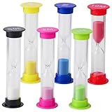KOLZEMV 6 Stück Bunter Sanduhren für Kinder, sanduhr, Buntes Sanduhren Set...