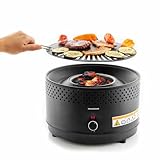 InnovaGoods® Tischgrill, Holzkohlegrill ohne Rauch, ohne Gerüche, tragbarer...