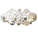 TIMESETL 36 Stück Acryl-Spiegelaufkleber, dekorative Wandaufkleber, rund, im...