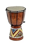 Kascha - 20cm Kinder Djembe Trommel Afrika Bongo Buschtrommel - Buntes Muster...