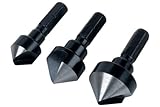 wolfcraft Kegelsenker-Set, Sechskant-Schaft, 3-tlg. I 2584000 I Für das Senken...