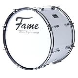 Fame Marching Bass Drum 20'x12', Weiß, 7-Lagen Lindenholz Kessel, Inklusive...