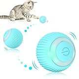 EXTFANS Katzenspielzeug Elektrisch Katzenball mit LED Licht, Automatischer 360...