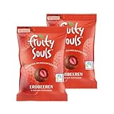 FruitySouls - Gefriergetrocknete Erdbeeren mit Schokolade | 2 Pack (160g) |...